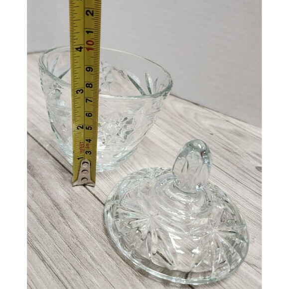 Vintage Anchor Hocking Clear Glass Sugar Bowl with Lid, Oil and Relish Dish - Picture 11 of 12